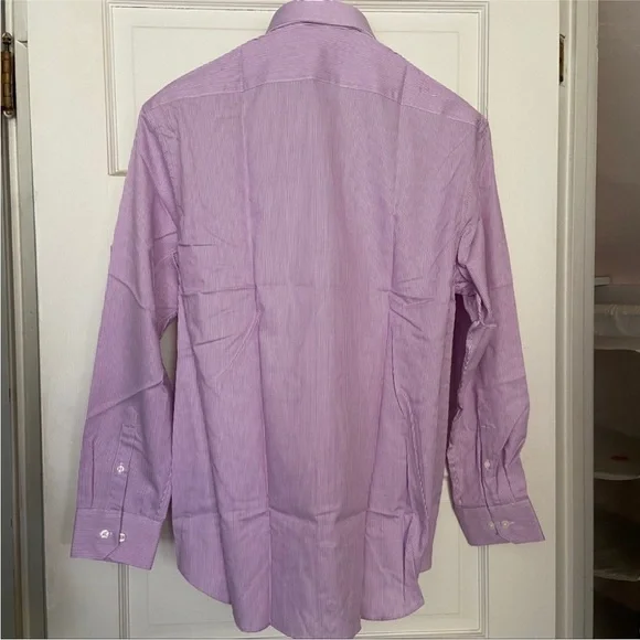 NWT Perry Ellis Purple Striped Dress Shirt - Picture 6 of 11
